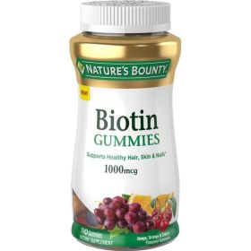 Nature's Bounty Biotin Gummies;  Multi-Flavored;  1000 mcg;  110 Count